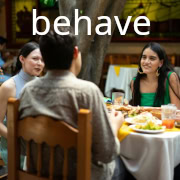 people sit eat behave